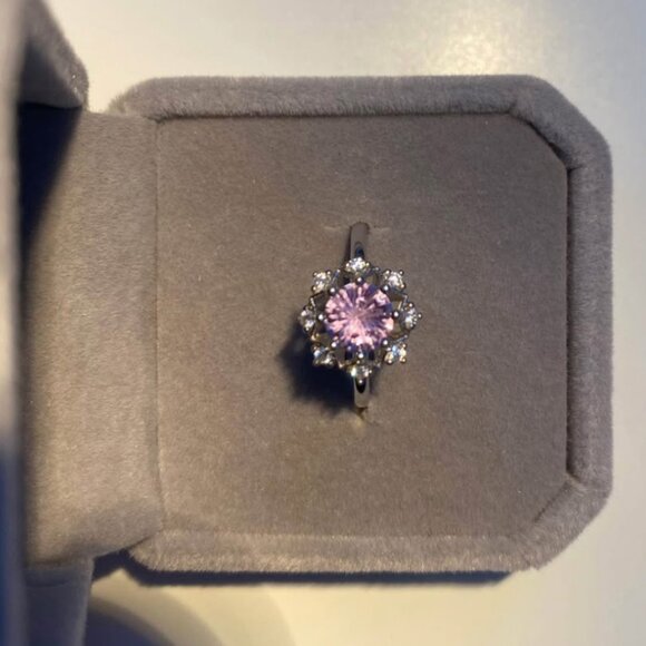 Amethyst Ring, Adjustable fit, Crystal & Sterling silver - Picture 1 of 3